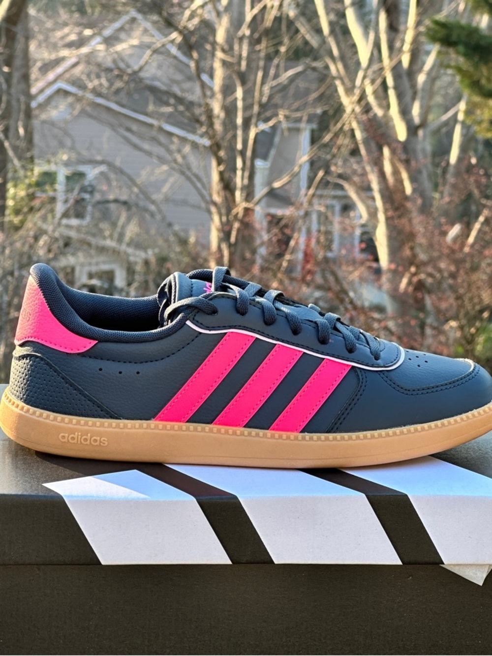 Adidas Breaknet Sleek Blue Pink Casual Sneaker fits Womens 6.5 | 7.5 | 8.5 NEW - Picture 2 of 12